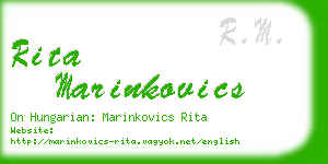 rita marinkovics business card